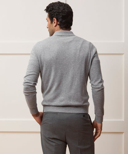 Todd Snyder Midweight Cashmere Quarter-Zip in Heather Gray Heather Grey