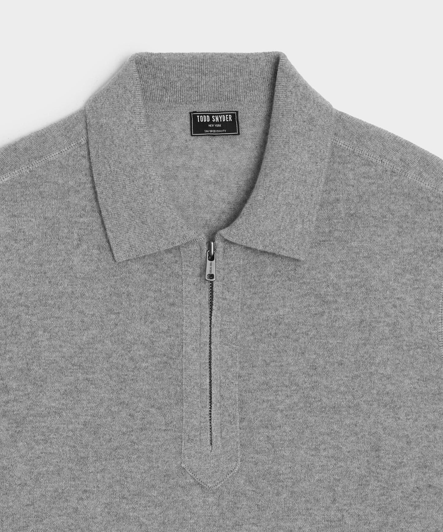 Todd Snyder Midweight Cashmere Quarter-Zip in Heather Gray Heather Grey