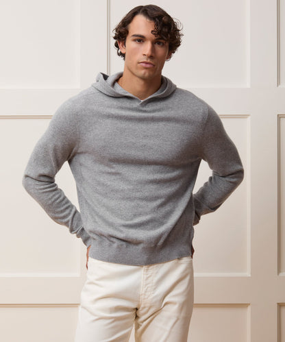 Todd Snyder Midweight Cashmere Hoodie in Gray Heather Grey Heather
