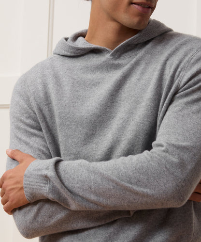 Todd Snyder Midweight Cashmere Hoodie in Gray Heather Grey Heather