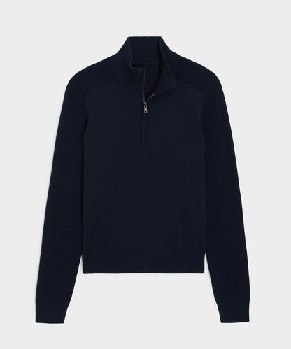 Todd Snyder Merino Quarter-Zip Sweater in Navy Navy