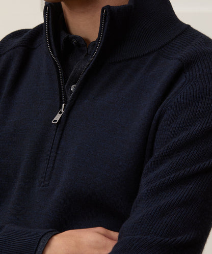 Todd Snyder Merino Quarter-Zip Sweater in Navy Navy