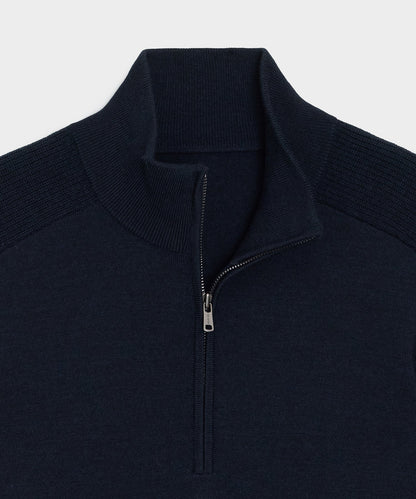 Todd Snyder Merino Quarter-Zip Sweater in Navy Navy