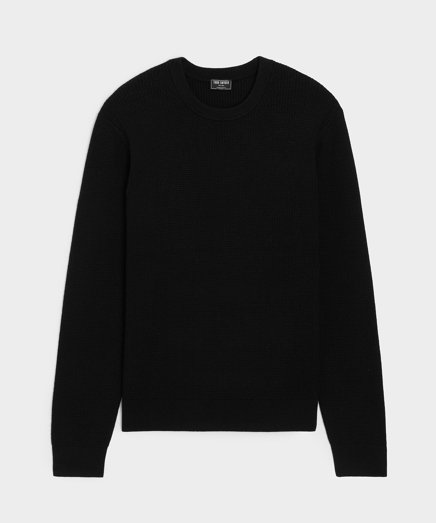 Todd Snyder Merino Waffle Crewneck in Black Black