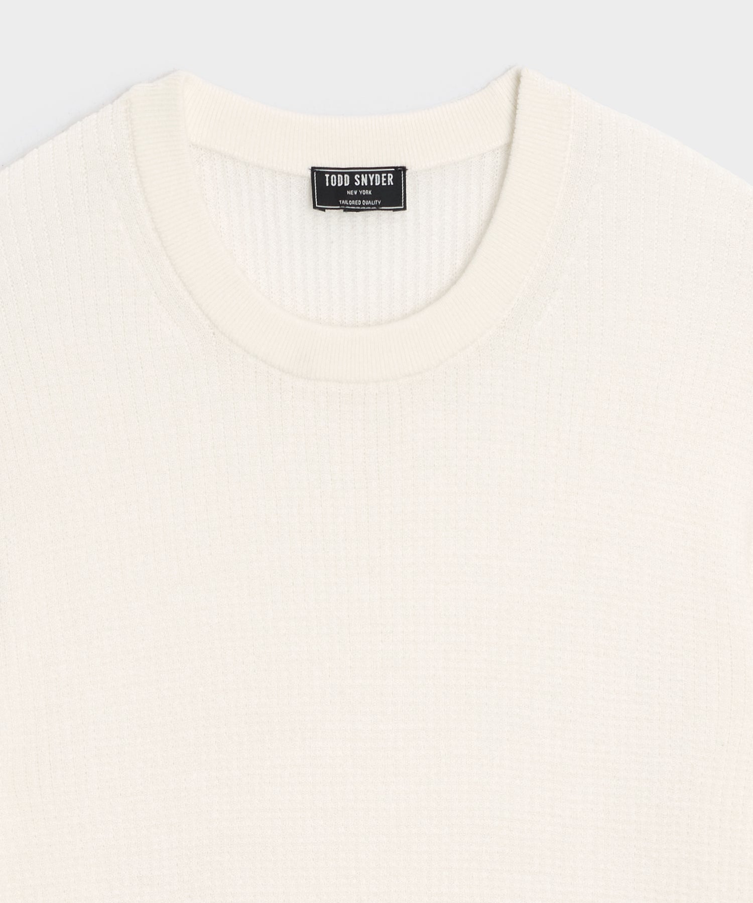 Todd Snyder Merino Waffle Crewneck in Bisque Bisque