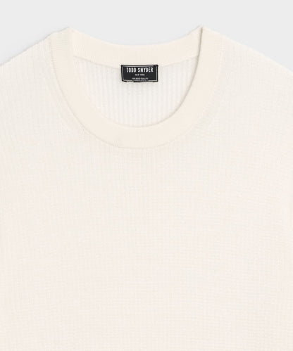 Todd Snyder Merino Waffle Crewneck in Bisque Bisque