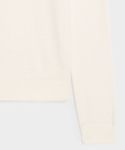 Todd Snyder Merino Waffle Crewneck in Bisque Bisque