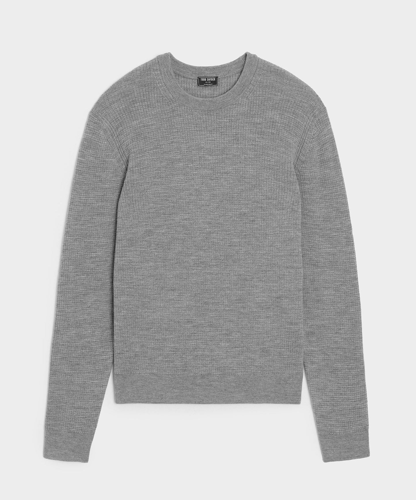 Todd Snyder Merino Waffle Crewneck in Grey Heather Grey Heather