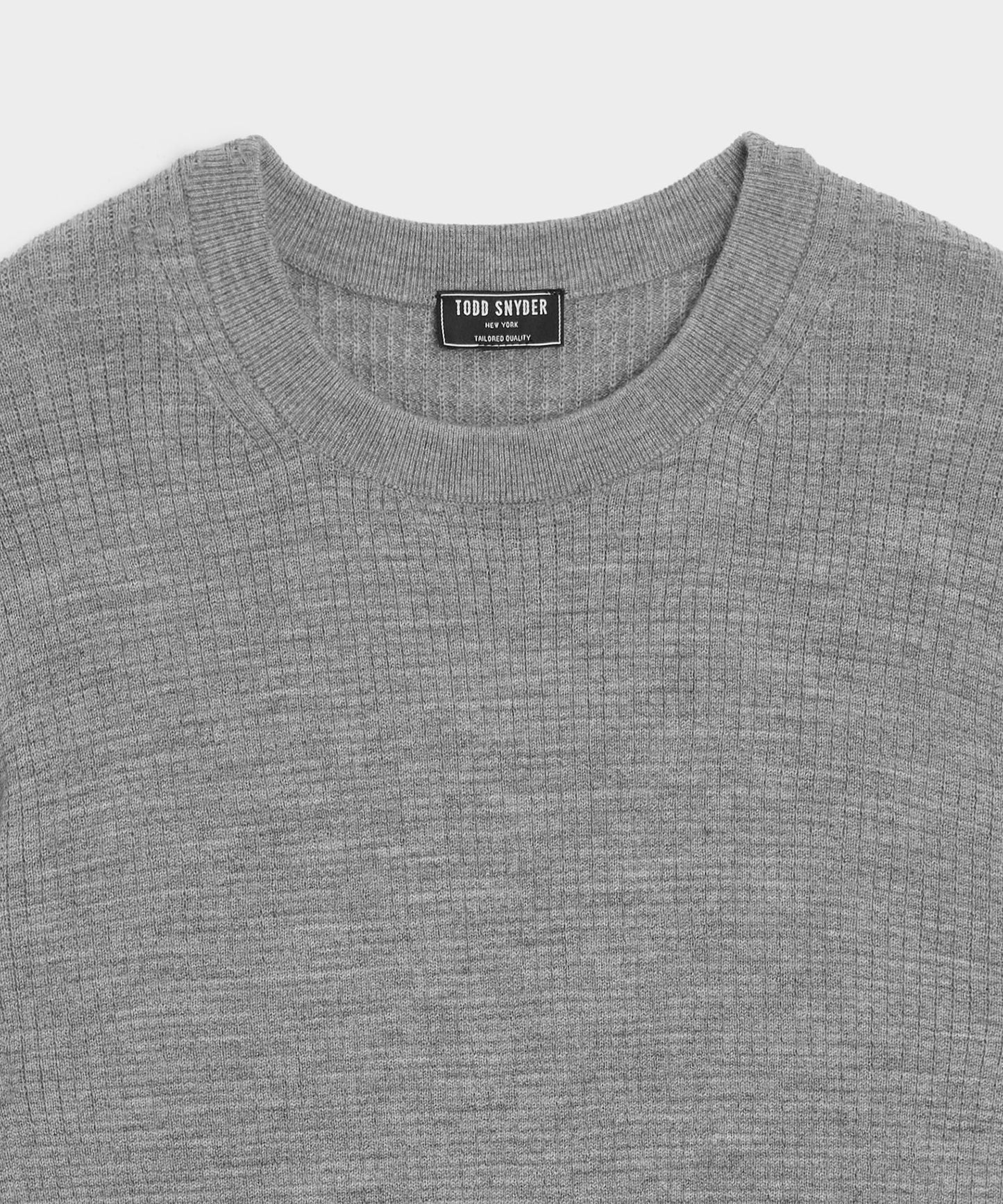 Todd Snyder Merino Waffle Crewneck in Grey Heather Grey Heather