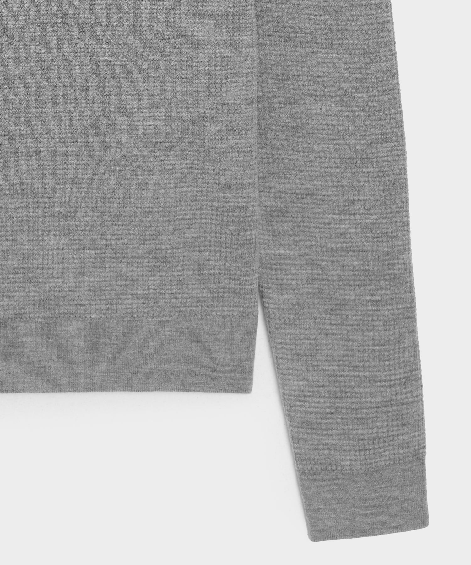 Todd Snyder Merino Waffle Crewneck in Grey Heather Grey Heather
