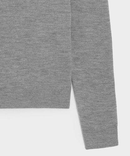 Todd Snyder Merino Waffle Crewneck in Grey Heather Grey Heather