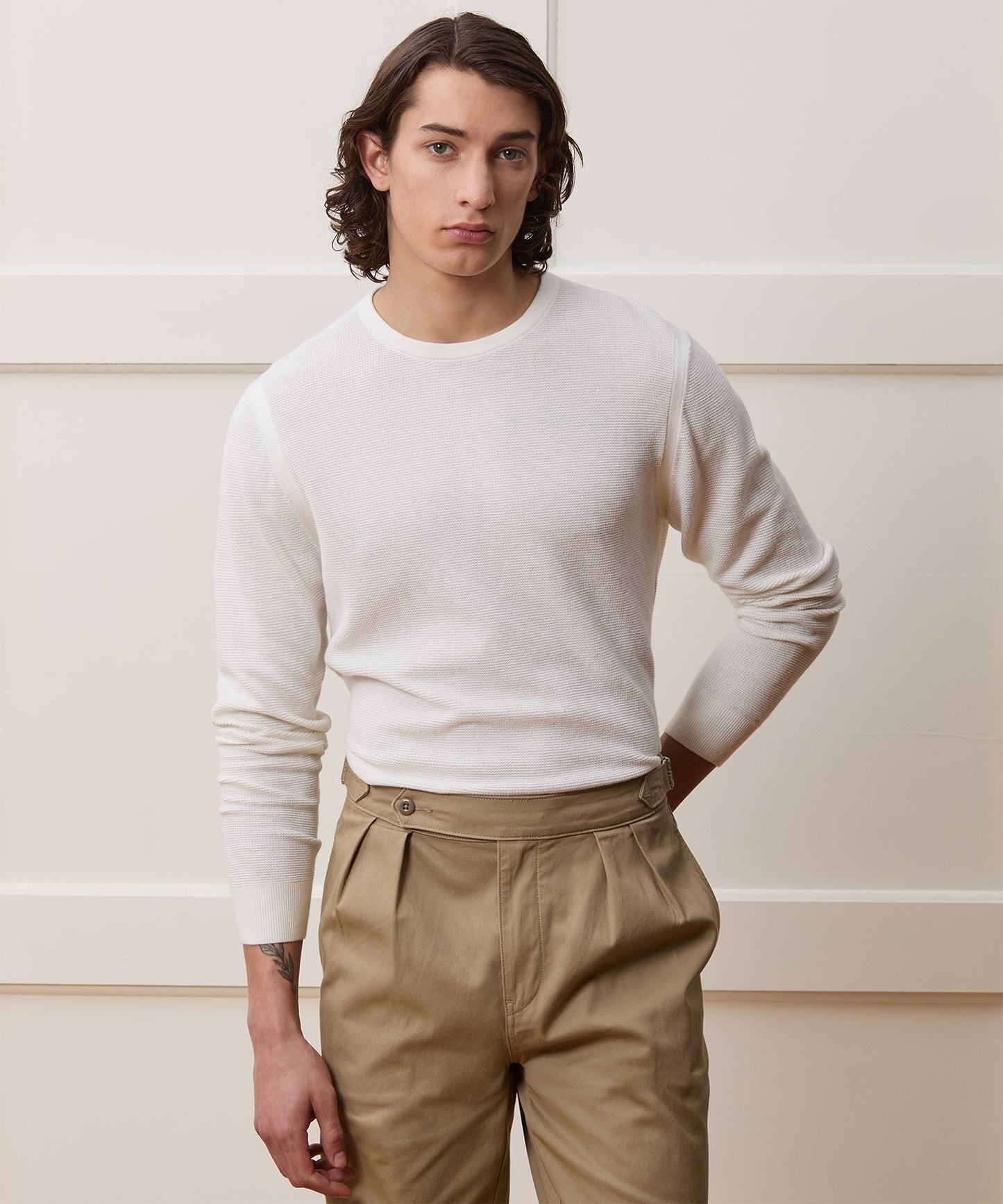 Todd Snyder Vista Crewneck Sweater in Bisque Bisque