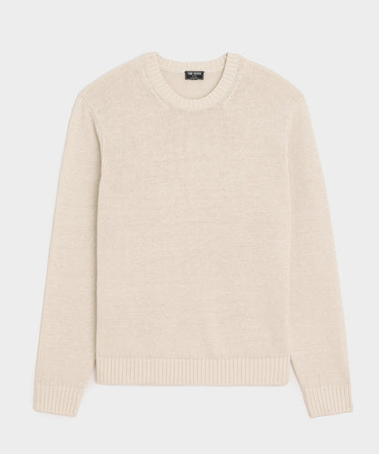 Todd Snyder Linen Crewneck Sweater in Bisque Bisque