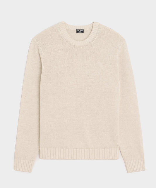Todd Snyder Linen Crewneck Sweater in Bisque Bisque