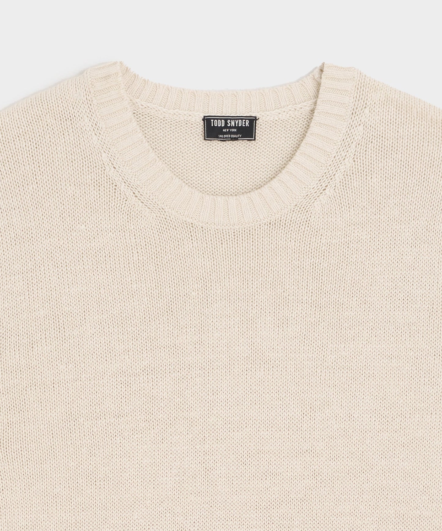 Todd Snyder Linen Crewneck Sweater in Bisque Bisque