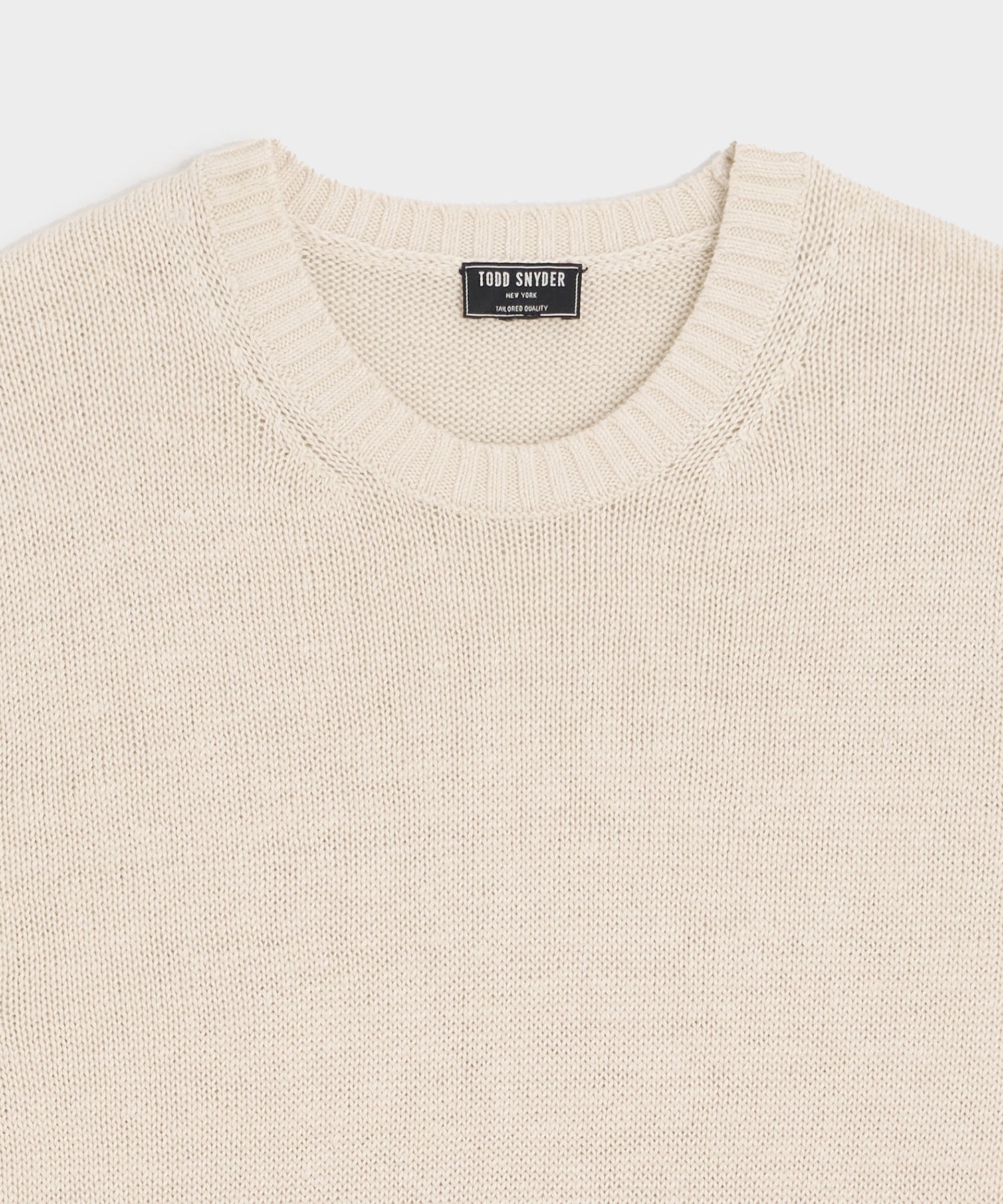 Todd Snyder Linen Crewneck Sweater in Bisque Bisque