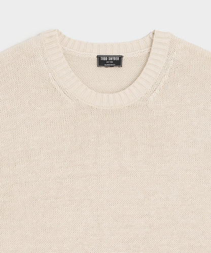 Todd Snyder Linen Crewneck Sweater in Bisque Bisque