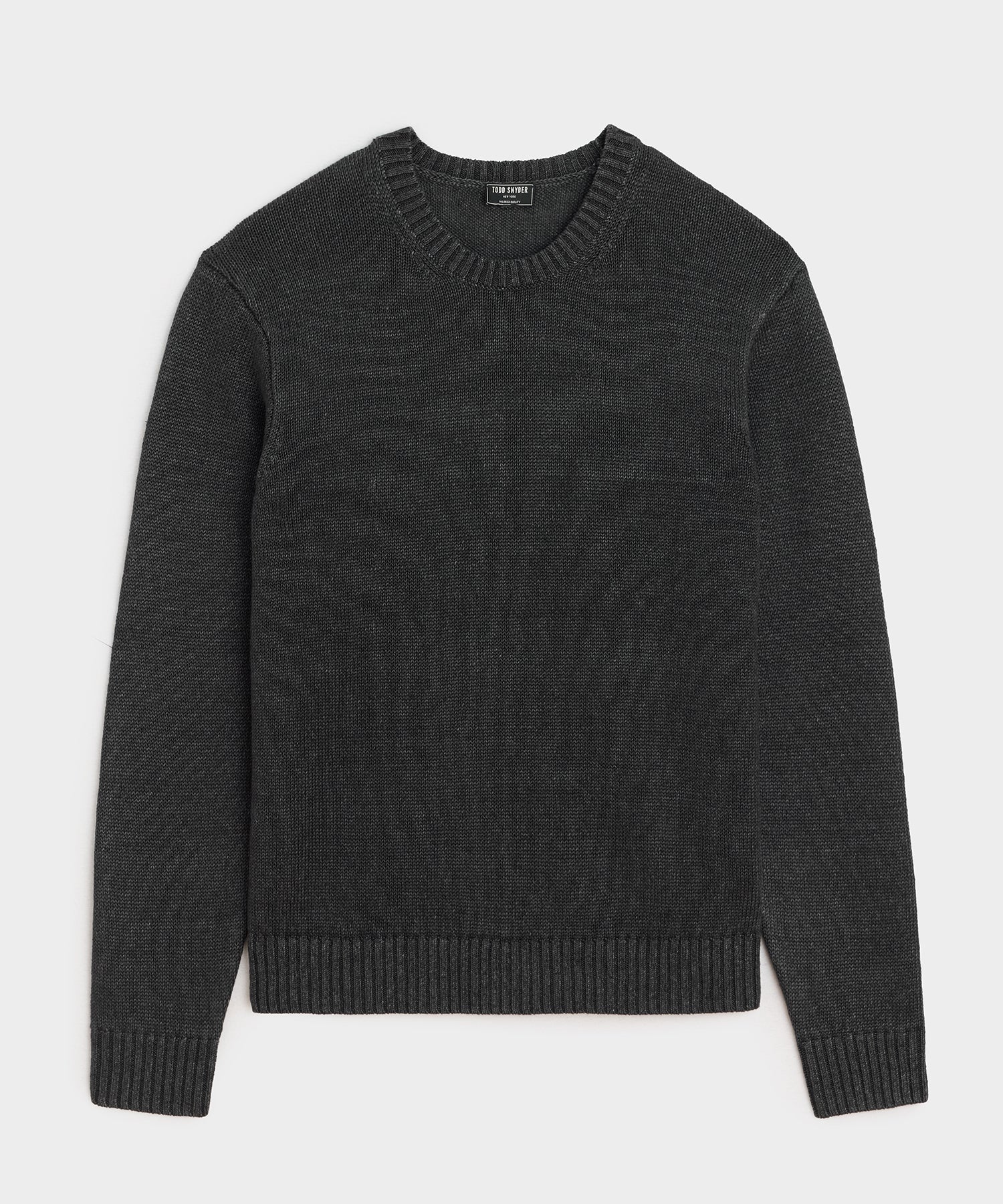Todd Snyder Linen Crewneck Sweater in Faded Black Faded Black