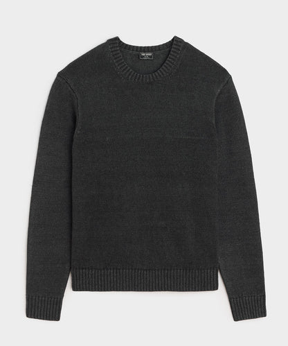 Todd Snyder Linen Crewneck Sweater in Faded Black Faded Black