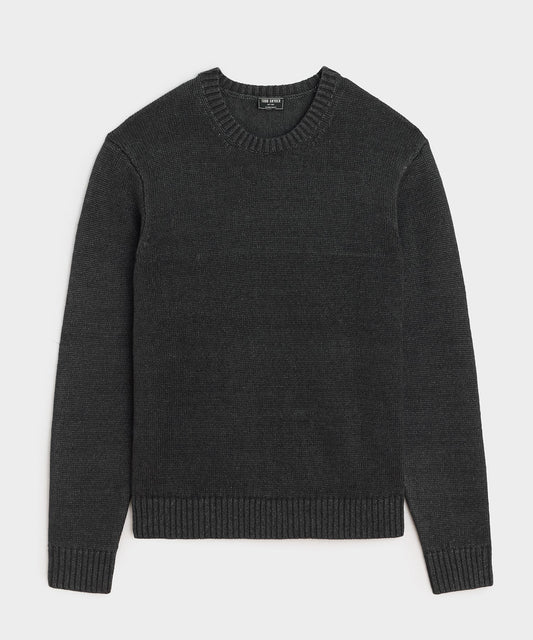 Todd Snyder Linen Crewneck Sweater in Faded Black Faded Black