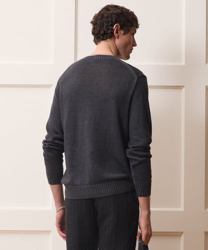 Todd Snyder Linen Crewneck Sweater in Faded Black Faded Black