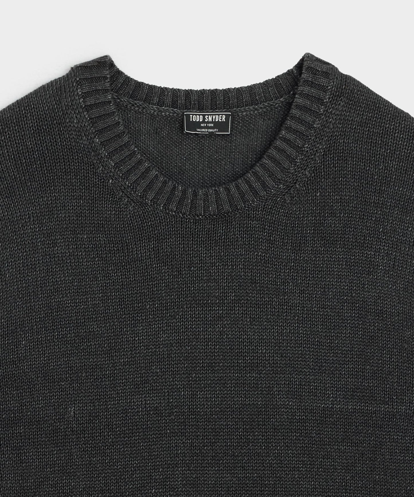 Todd Snyder Linen Crewneck Sweater in Faded Black Faded Black