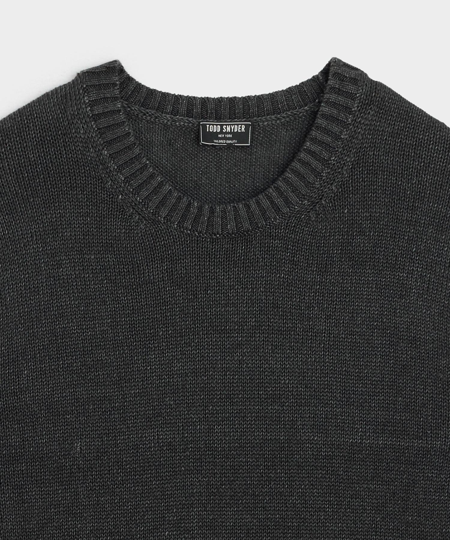 Todd Snyder Linen Crewneck Sweater in Faded Black Faded Black