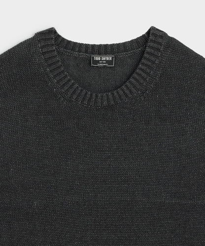 Todd Snyder Linen Crewneck Sweater in Faded Black Faded Black