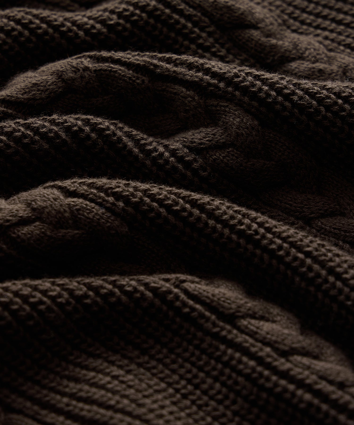 Todd Snyder Beechwood Cable Knit Sweater Polo in Caviar Caviar