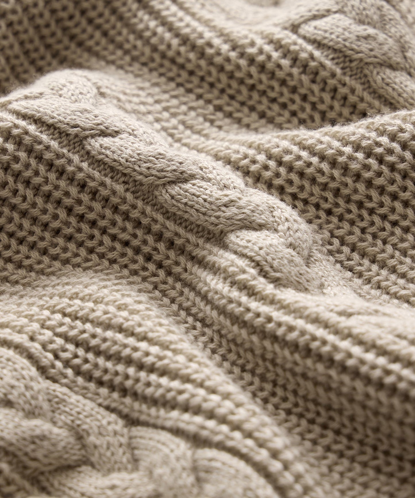 Todd Snyder Beechwood Cable Knit Sweater Polo in Stone Stone