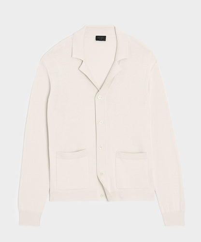Todd Snyder Silk-Cotton Sweater Jacket in Bisque Bisque