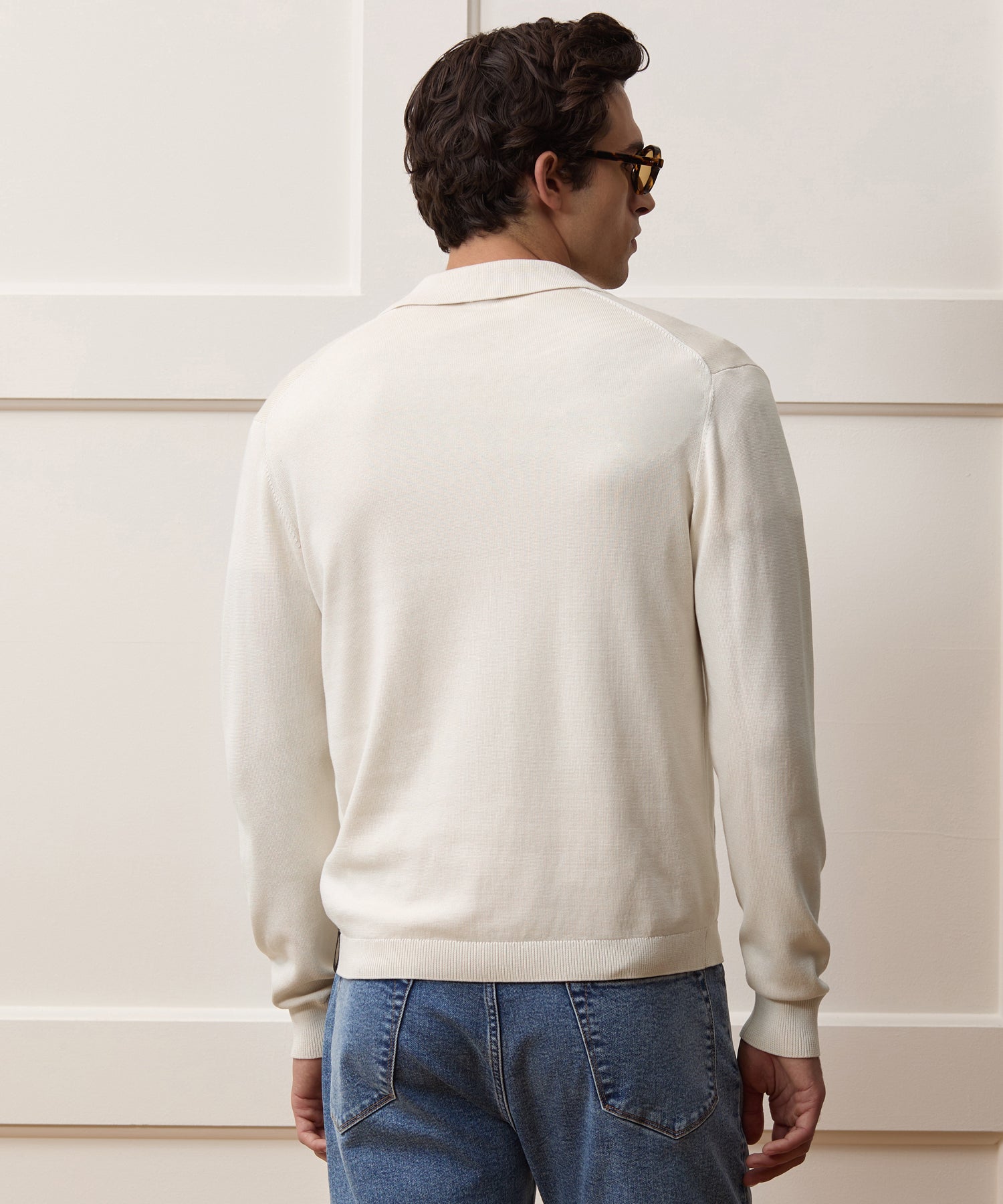 Todd Snyder Silk-Cotton Sweater Jacket in Bisque Bisque
