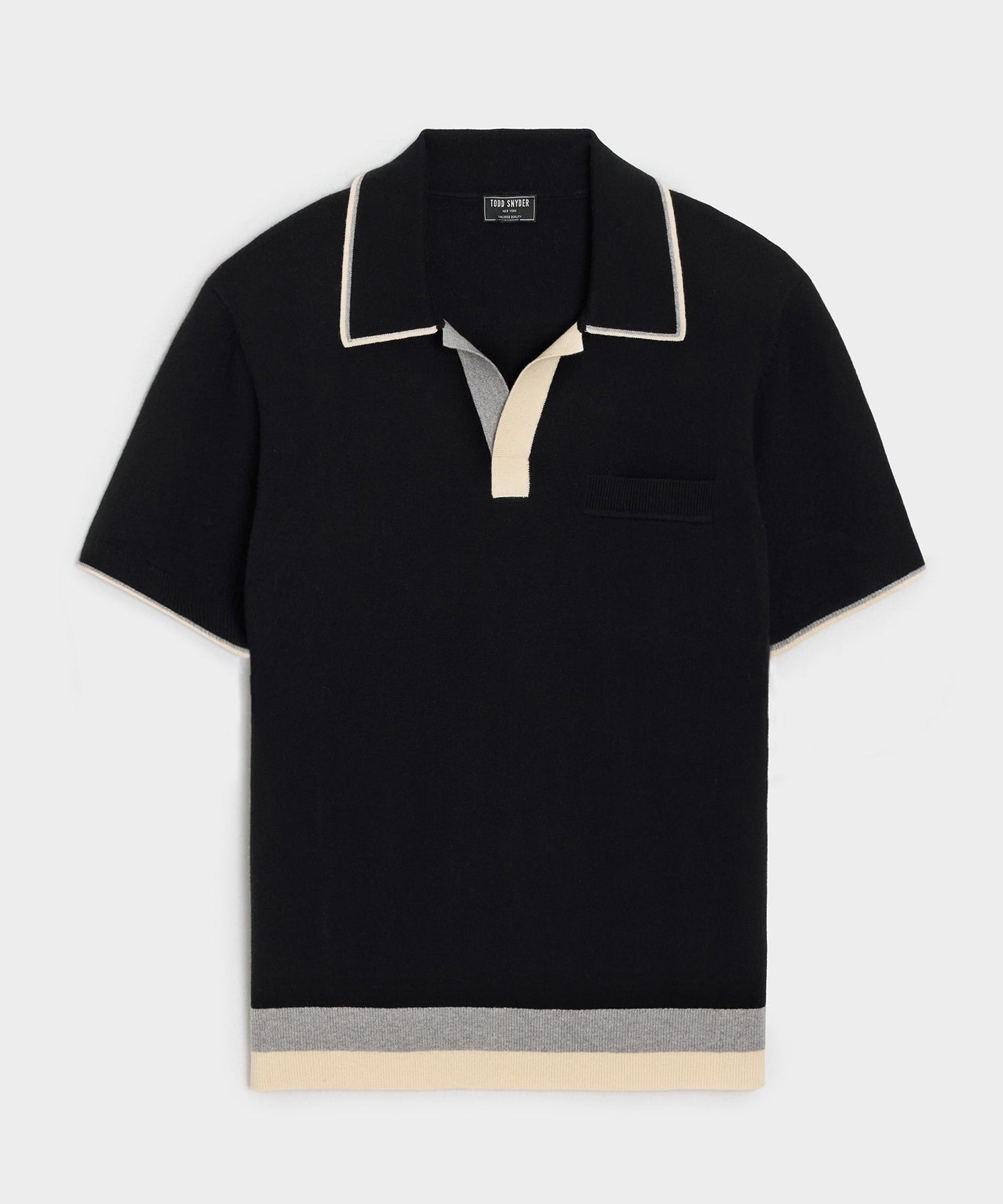 Todd Snyder Sedona Sweater Polo in Black Black