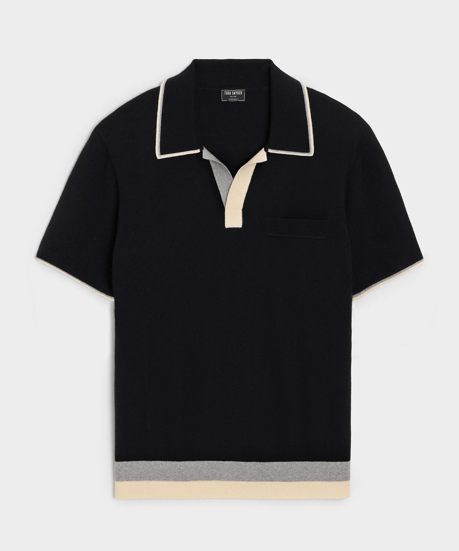 Todd Snyder Sedona Sweater Polo in Black Black