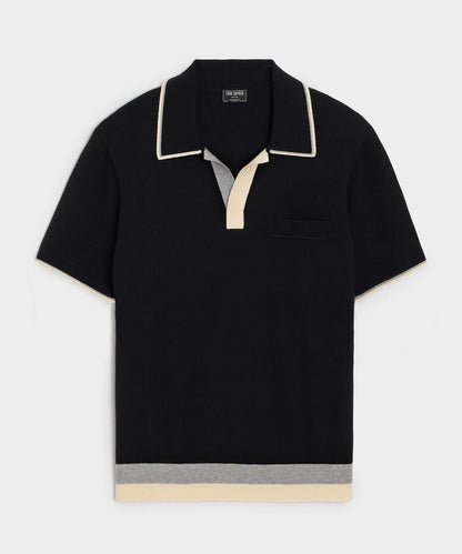 Todd Snyder Sedona Sweater Polo in Black Black