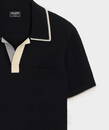 Todd Snyder Sedona Sweater Polo in Black Black