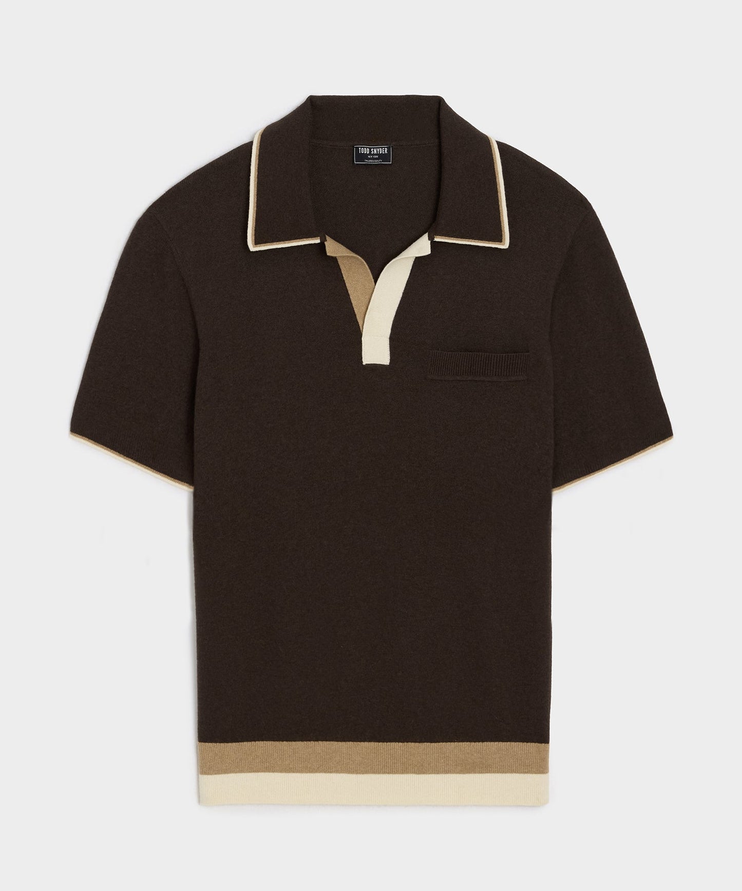 Todd Snyder Sedona Sweater Polo in Caviar Caviar
