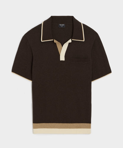 Todd Snyder Sedona Sweater Polo in Caviar Caviar