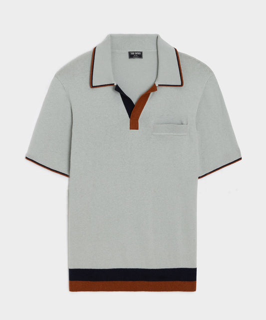 Todd Snyder Sedona Sweater Polo in Lichen Lichen
