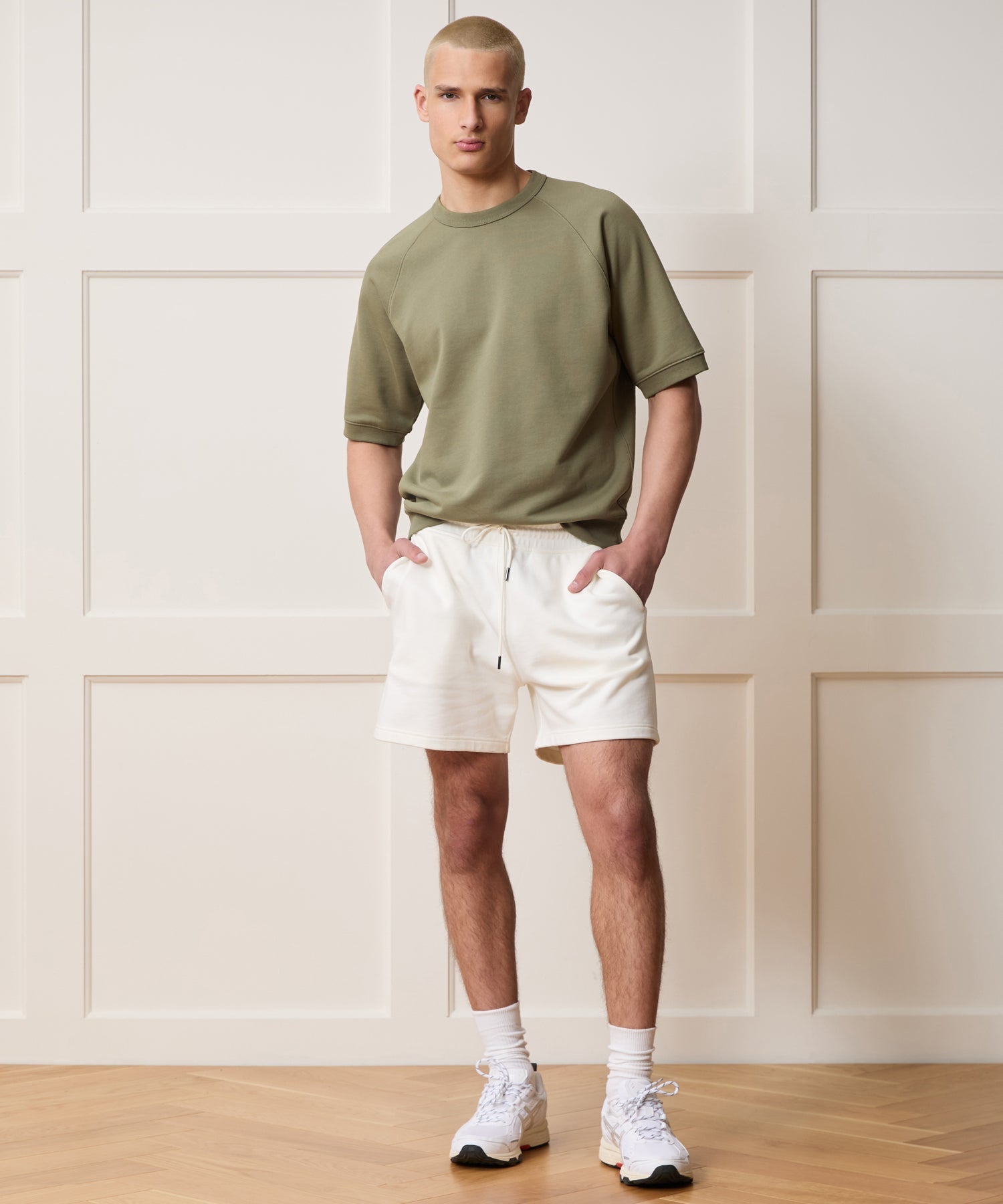 Todd Snyder Foundation Short-Sleeve Sweatshirt in Fogstone Fogstone