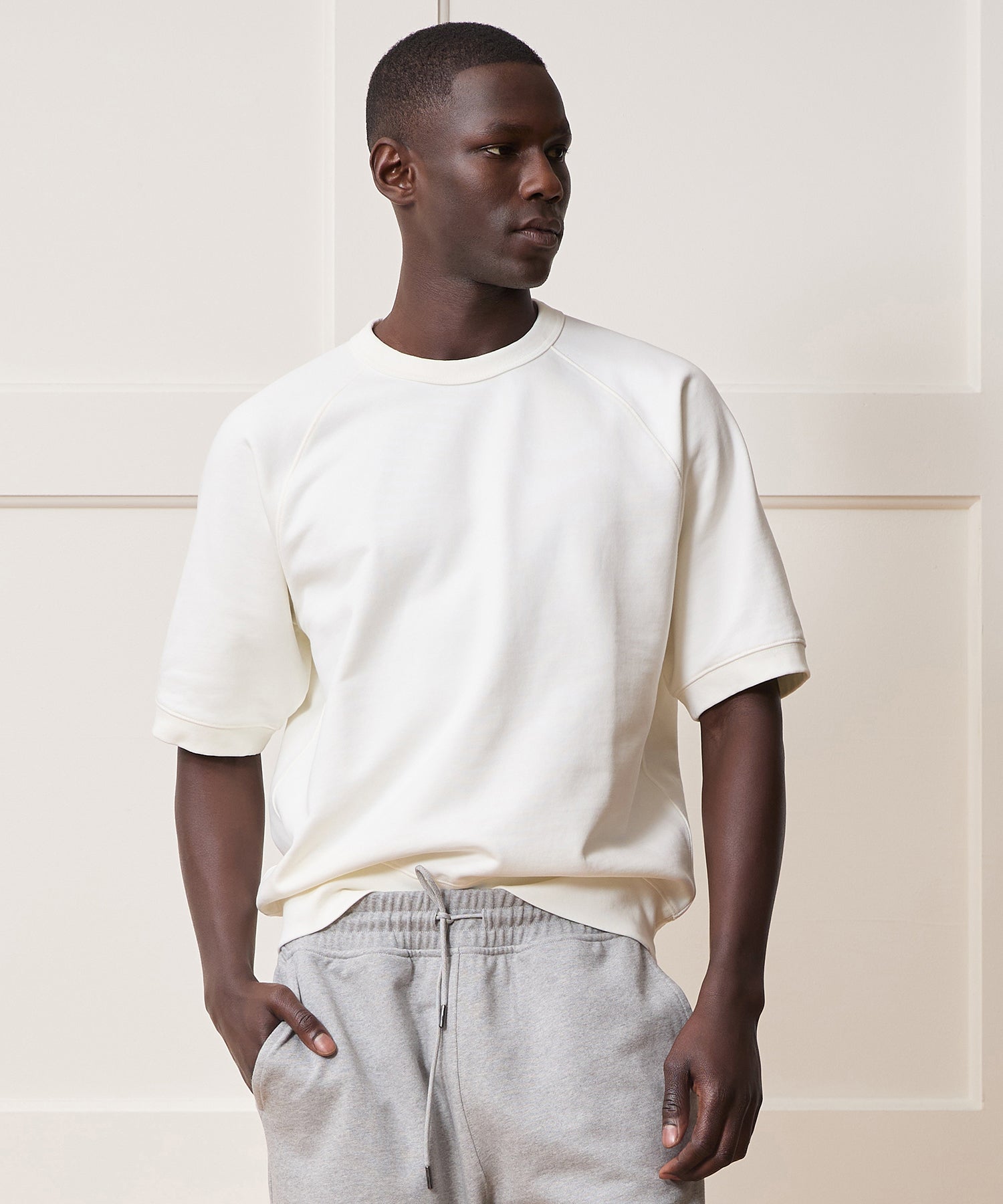 Todd Snyder Foundation Short-Sleeve Sweatshirt in Bisque Bisque