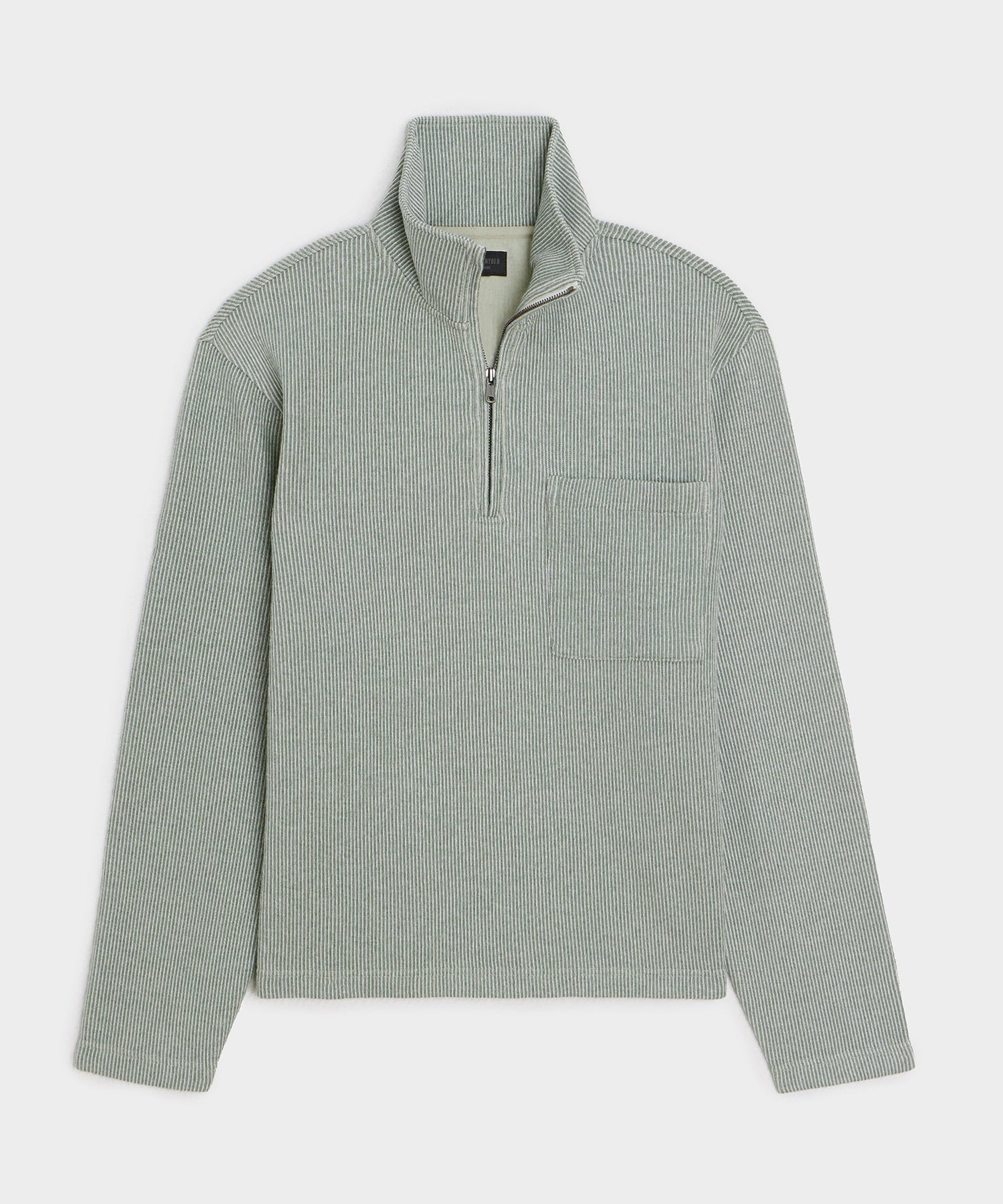 Todd Snyder Striped Quarter-Zip Polo in Faded Jade Stripe Faded Jade