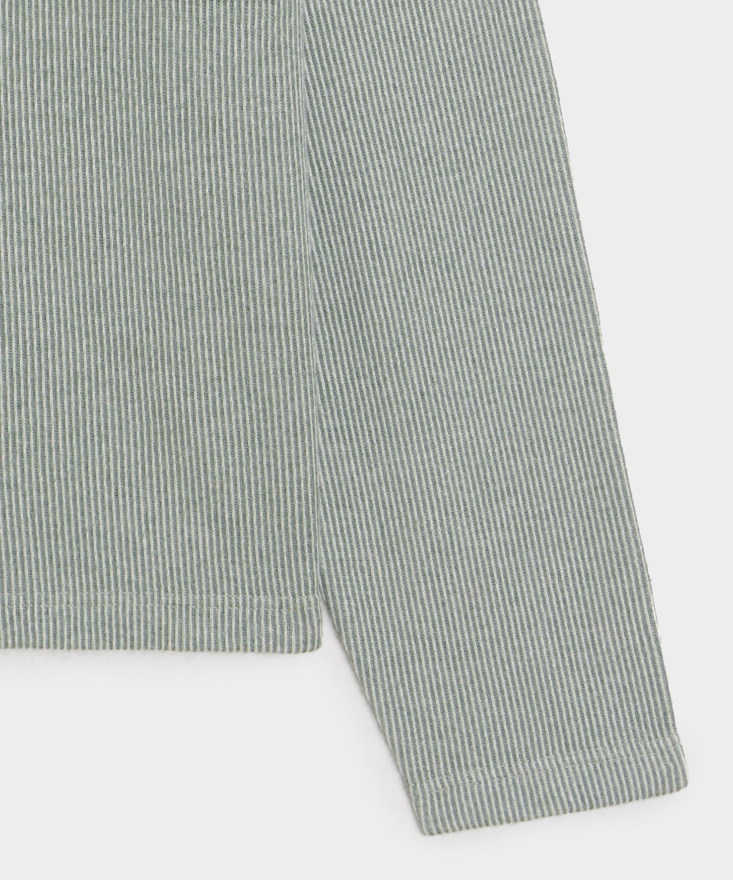 Todd Snyder Striped Quarter-Zip Polo in Faded Jade Stripe Faded Jade