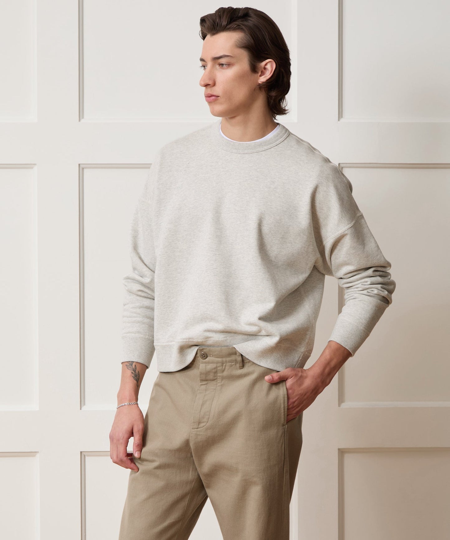 Todd Snyder Soho Sweatshirt in Heather Beige Heather Beige