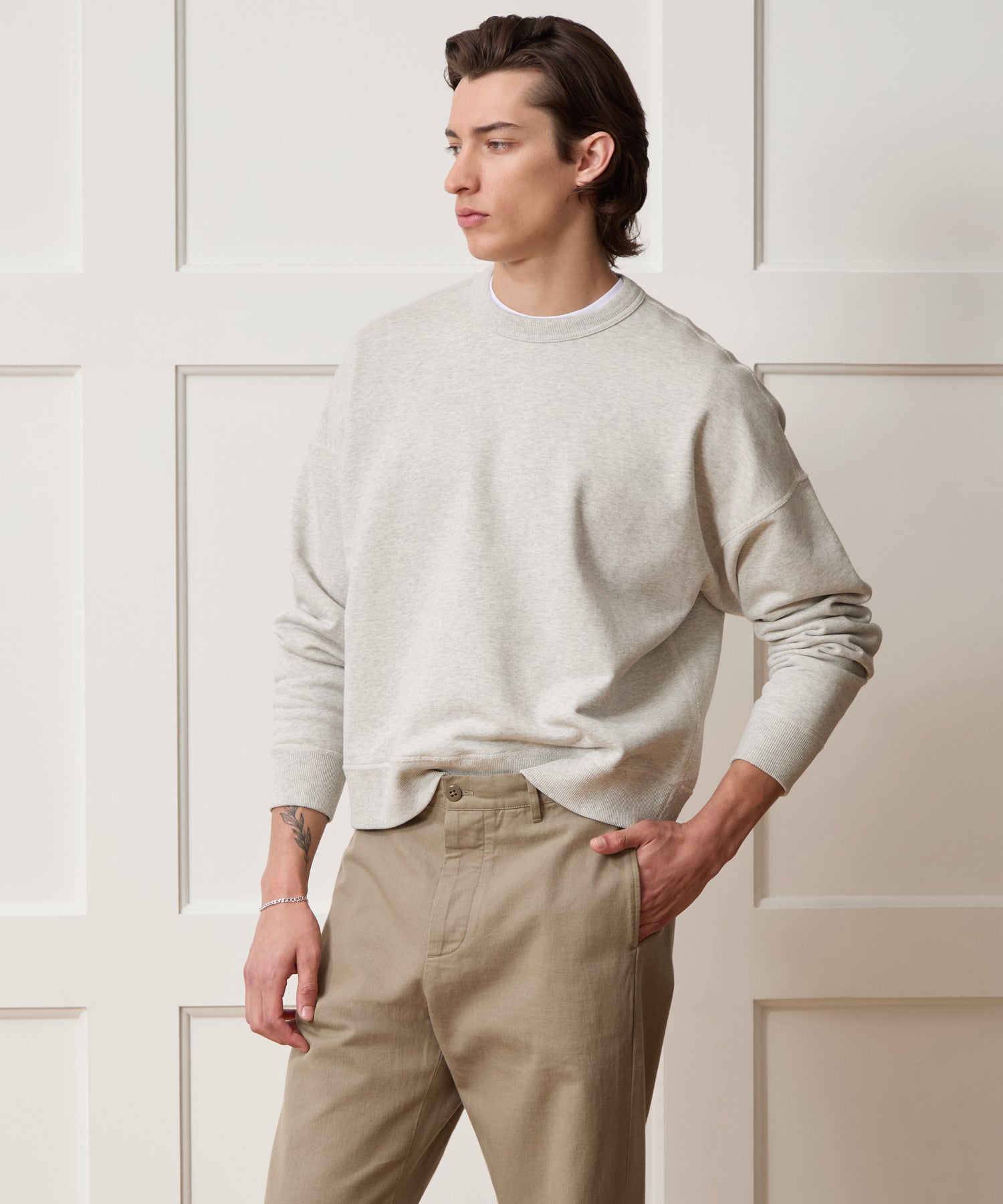 Todd Snyder Soho Sweatshirt in Heather Beige Heather Beige