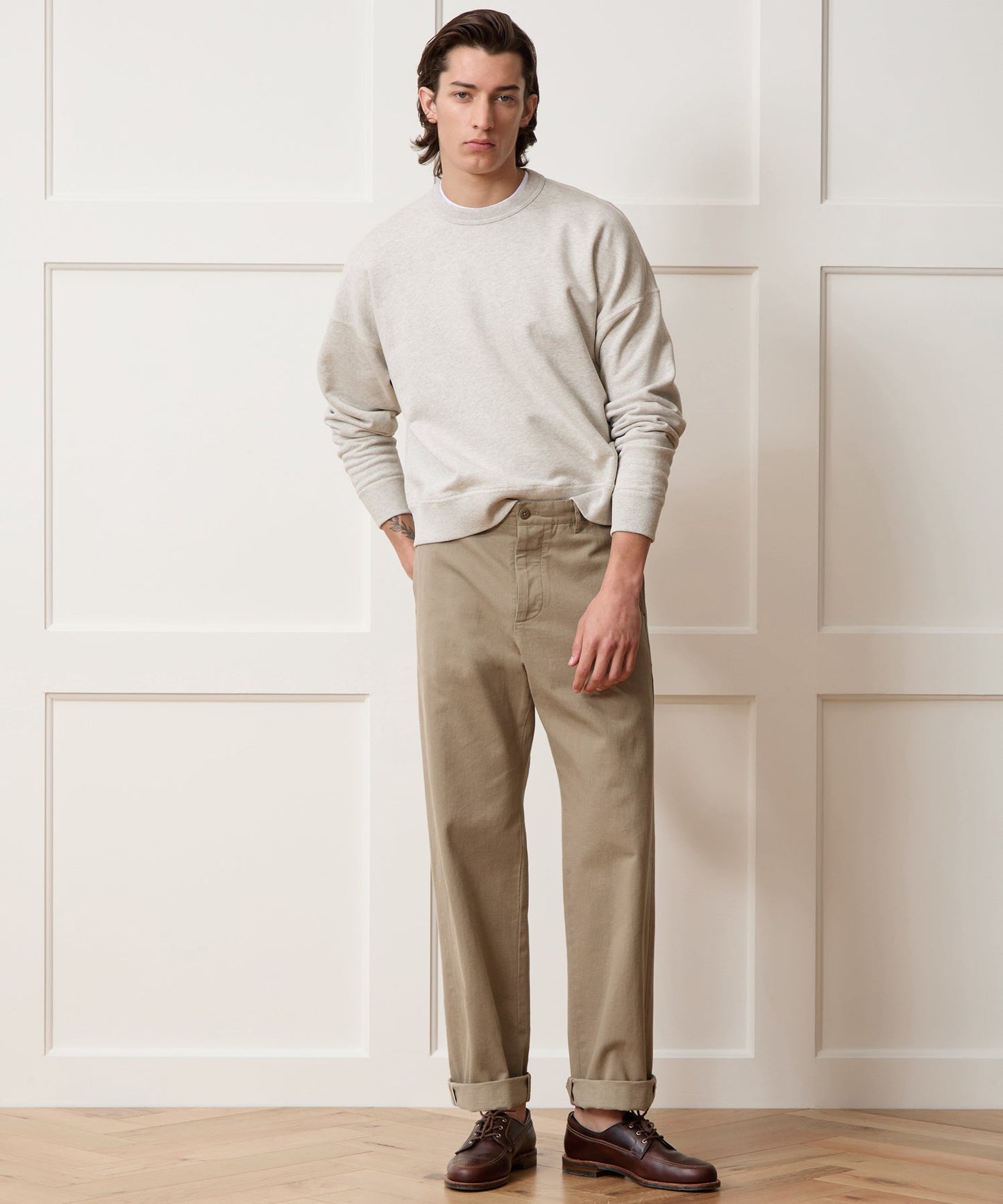 Todd Snyder Soho Sweatshirt in Heather Beige Heather Beige