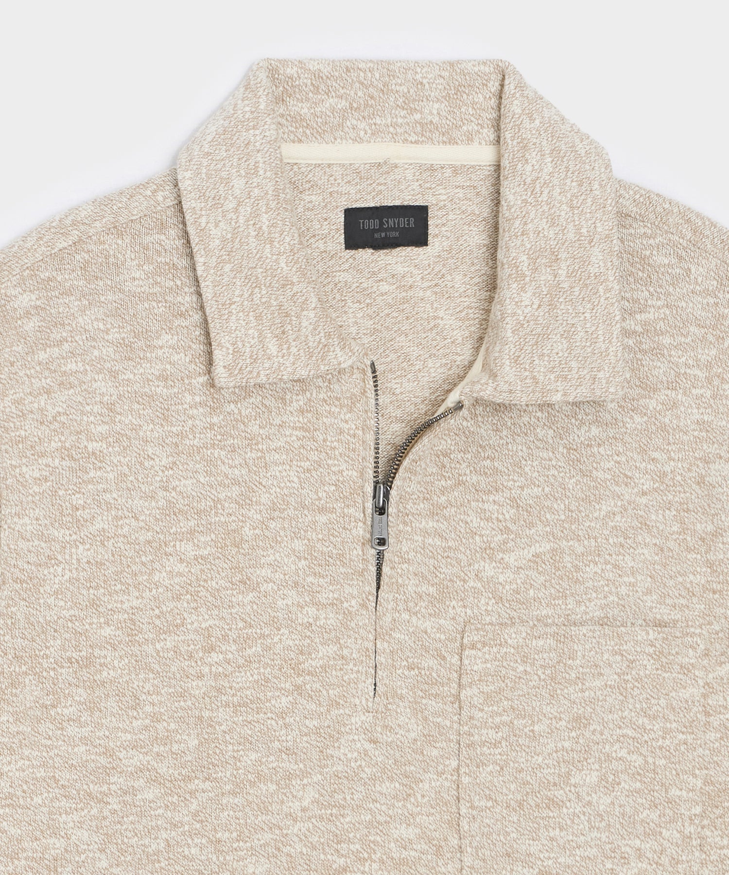 Todd Snyder Heathered Quarter-Zip Polo in Pumice Pumice