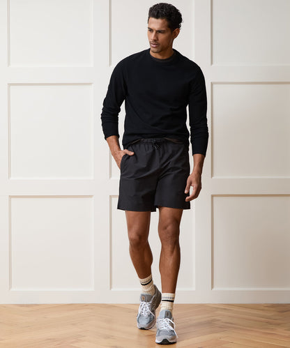 Todd Snyder Surf Terry Crewneck in Pitch Black Pitch Black