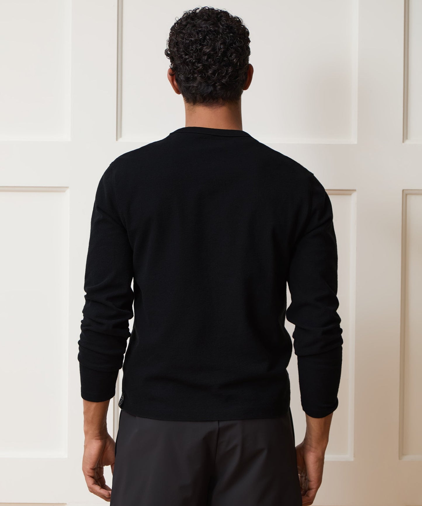 Todd Snyder Surf Terry Crewneck in Pitch Black Pitch Black