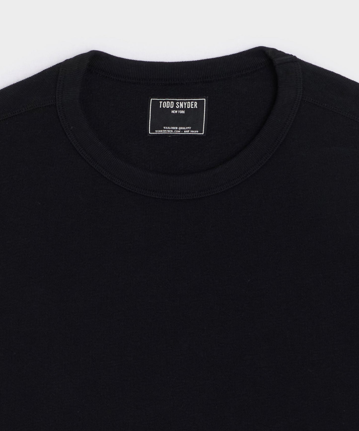 Todd Snyder Surf Terry Crewneck in Pitch Black Pitch Black